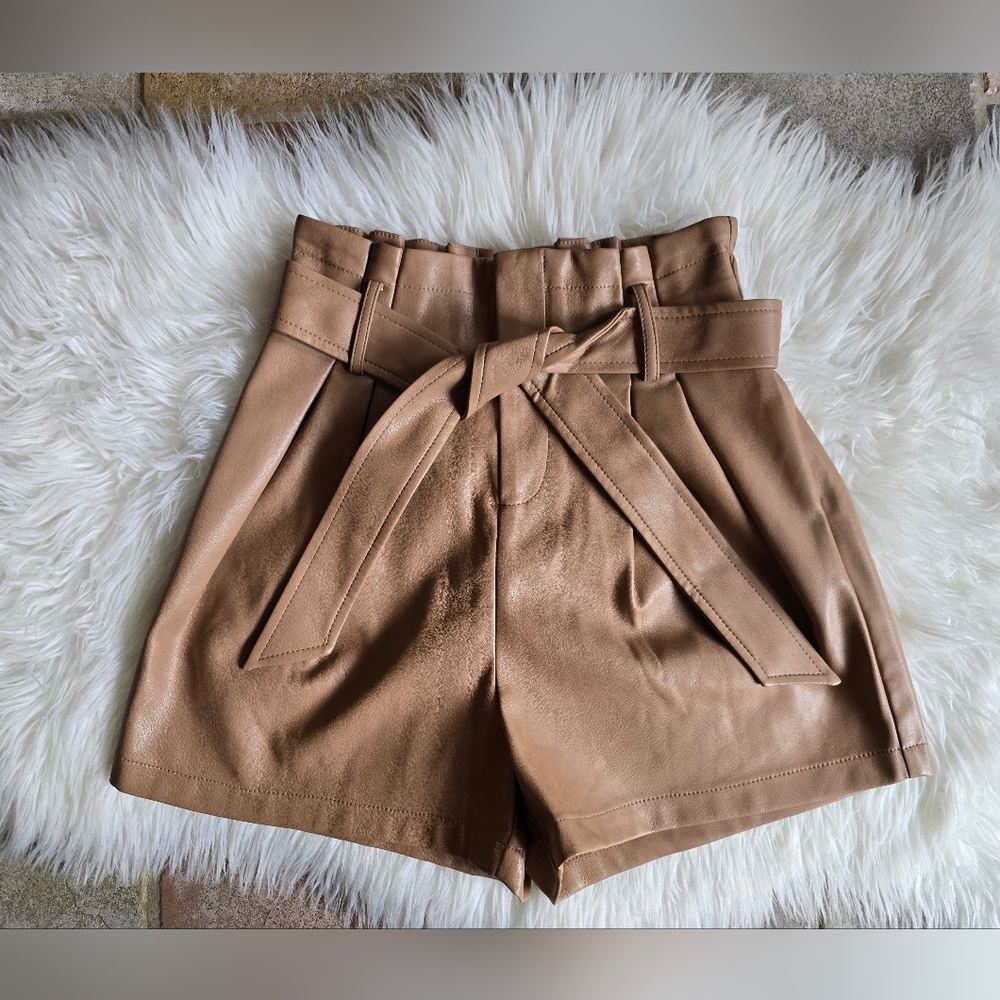 NWOT Bishop + Young Vegan Leather Shorts - Picture 3 of 6